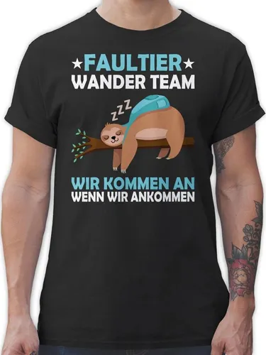 Shirtracer T-Shirt Faultier Wander Team Hiking Sprüche Statement mit Spruch