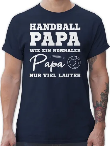 Shirtracer T-Shirt Handball Papa wie ein normaler Papa nur viel lauter weiß Handball WM 2023 Trikot Ersatz