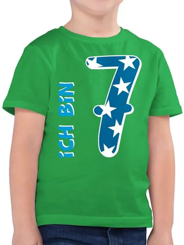 Shirtracer T-Shirt Ich bin sieben Blau Junge (1-tlg) 7. Geburtstag