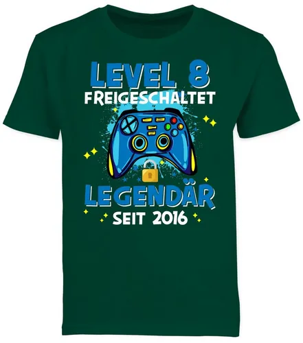 Shirtracer T-Shirt Level 8 freigeschaltet Legendär seit 2016 (1-tlg) 8. Geburtstag