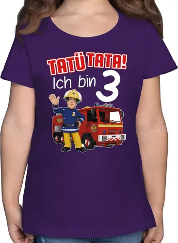 Shirtracer T-Shirt Tatü Tata! Ich bin 3 Geburtstag Feuerwehrmann Sam Mädchen
