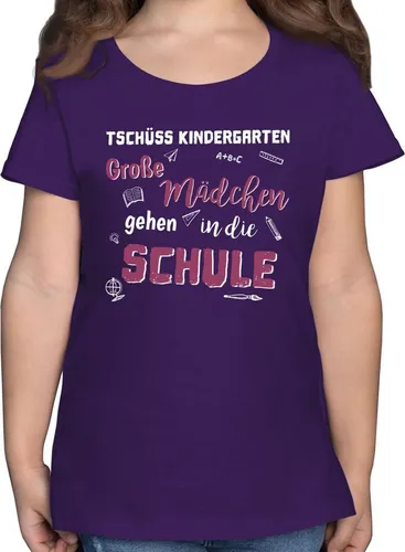 Shirtracer T-Shirt Tschüss Kindergarten Große Mädchen Einschulung Mädchen