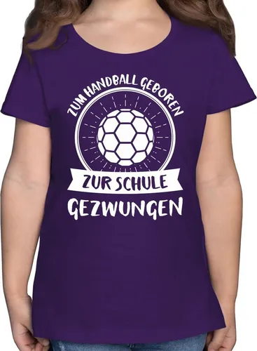 Shirtracer T-Shirt Zum Handball geboren zur Schule gezwungen Kinder Sport Kleidung
