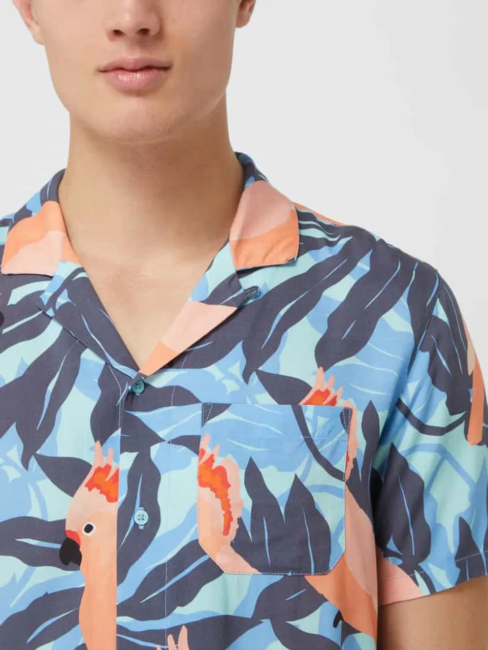 Shiwi Slim Fit Freizeithemd aus Viskose in Hellblau