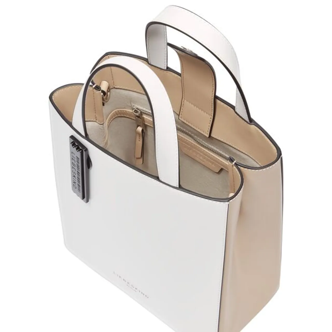Shopper LIEBESKIND BERLIN "PAPER BAG S" Gr. B/H/T: 22 cm x 25 cm x 12 cm, weiß (offwhite) Damen Taschen Handtaschen