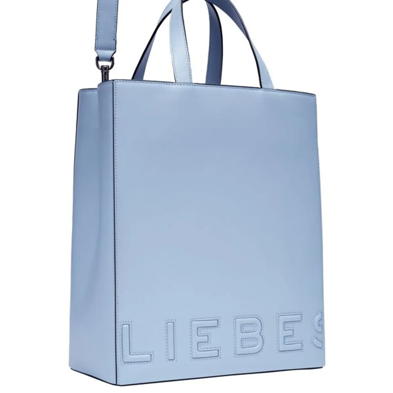 Shopper LIEBESKIND BERLIN "Paperbag M PAPER BAG LOGO CARTER" Gr. B/H/T: 29 cm x 34 cm x 15 cm, blau (breath) Damen Taschen Handtaschen