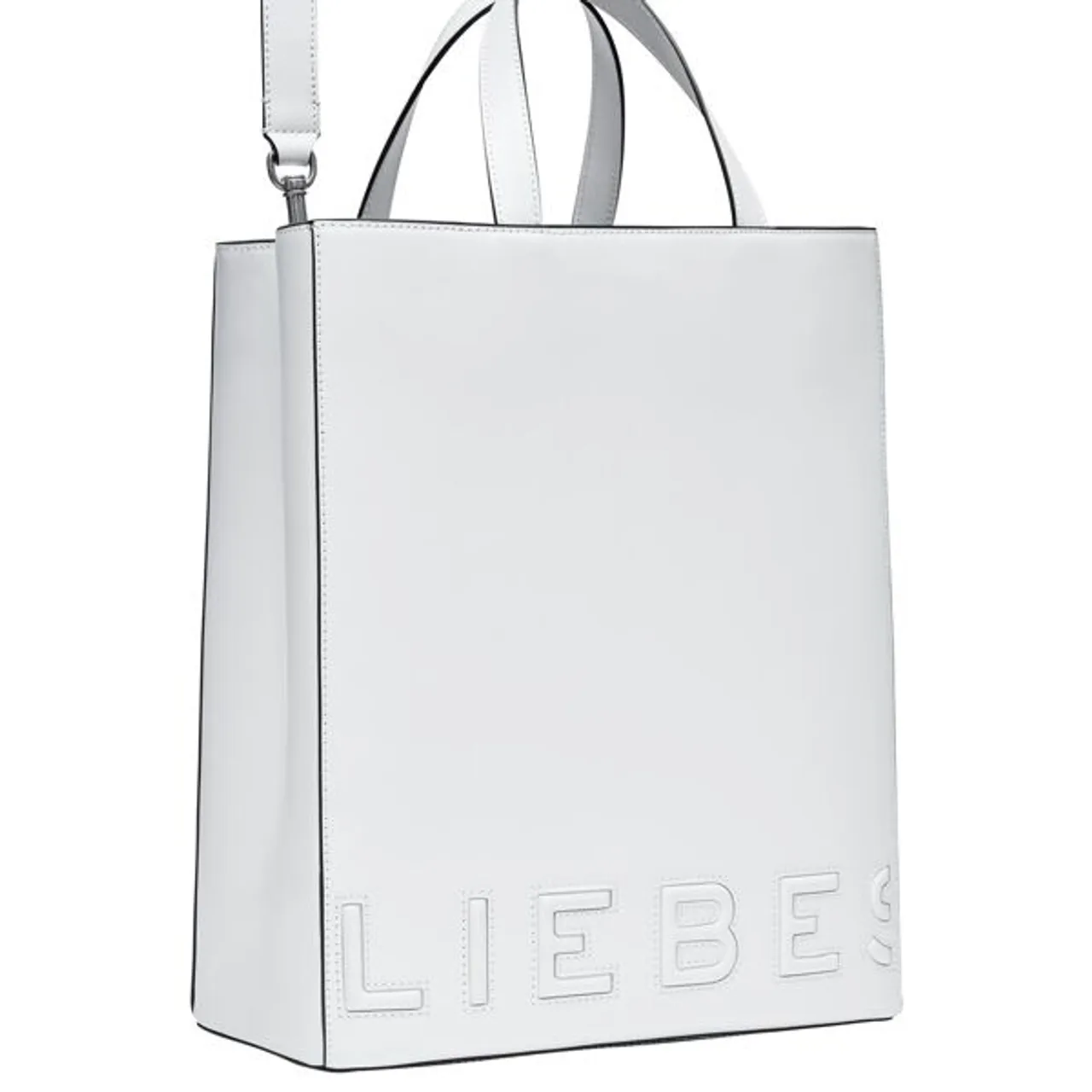 Shopper LIEBESKIND BERLIN "Paperbag M PAPER BAG LOGO CARTER" Gr. B/H/T: 29 cm x 34 cm x 15 cm, weiß (offwhite) Damen Taschen Handtaschen