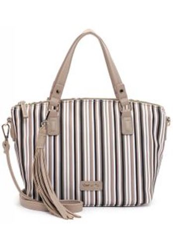 Shopper TAMARIS "Lea" grau (taupe) Damen Taschen Handtaschen mit abnehmbaren Quasten Anhänger