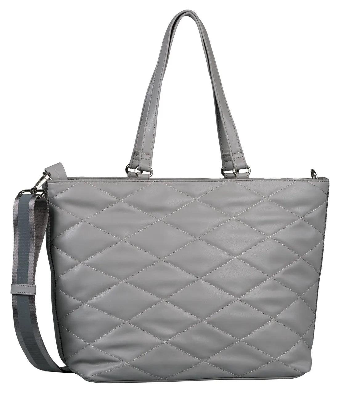Shopper TOM TAILOR "Mica" Gr. B/H/T: 42 cm x 28 cm x 13,5 cm, grau Damen Taschen Handtaschen