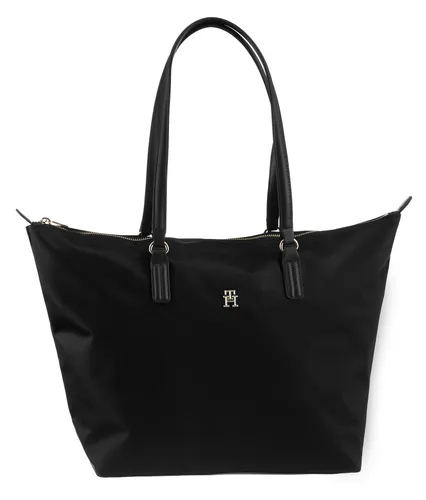 Shopper TOMMY HILFIGER "POPPY NEW TOTE" Gr. B/H/T: 47 cm x 32 cm x 14 cm, schwarz (bds black) Damen Taschen Handtaschen