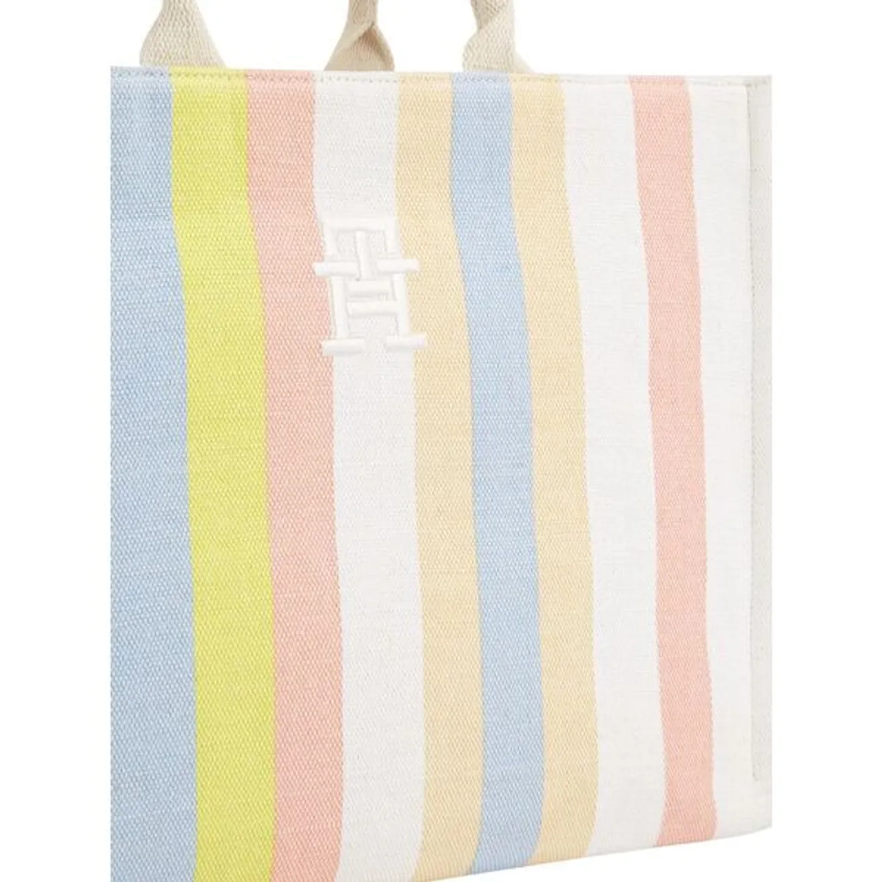 Shopper TOMMY HILFIGER "TH BEACH TOTE STRIPES" Gr. B/H/T: 46 cm x 35 cm x 17 cm, bunt (striped canvas) Damen Taschen Handtaschen