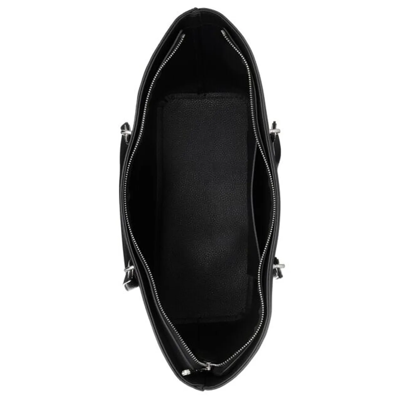 Shopper TOMMY HILFIGER "TH EMBLEM TOTE" Gr. B/H/T: 48 cm x 30 cm x 14 cm, schwarz (bds black) Damen Taschen Handtaschen mit TH-Emblem vorne