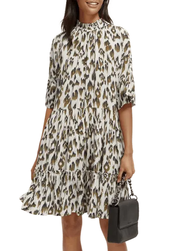 Short dress with ruffle sleeve detail - Größe 46 - Multicolor - Frau - Kleid - Scotch & Soda