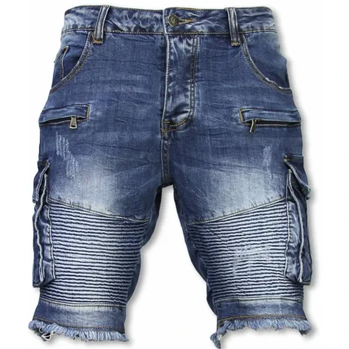 Shorts mit vielen Taschen - Stylische Jeans-Shorts für Herren - J-9006B Enos