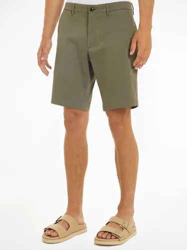 Shorts TOMMY HILFIGER "HARLEM PRINTED STRUCTURE" Gr. 36, N-Gr, grün (army green) Herren Hosen Shorts