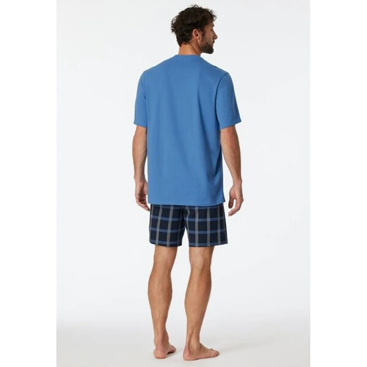 Shorty SCHIESSER ""Comfort Nightwear"" Gr. 60 (4XL), blau (atlantikblau) Herren Homewear-Sets Pyjamas