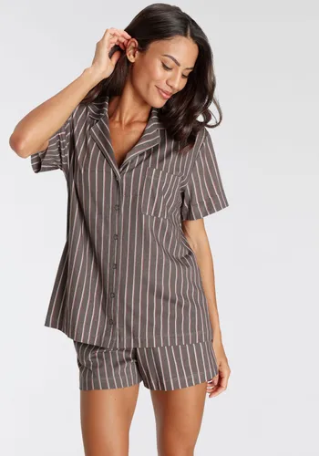 Shorty S.OLIVER Gr. 32/34, grau (anthrazit, gestreift) Damen Homewear-Sets Pyjamas
