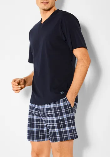 Shorty S.OLIVER Gr. 44/46, blau (marine, blau, kariert) Herren Homewear-Sets Pyjamas