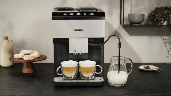 SIEMENS Kaffeevollautomat EQ500 integral TP516DX3, App-Steuerung, Doppeltassenfunktion, intuitives Farbdisplay, automatische Dampfreinigung, edelstahl