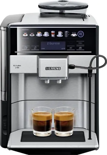 SIEMENS Kaffeevollautomat Kaffeevollautomat EQ.6 plus Milch-Aufschäumdüse Doppeltassenfunktion, Kaffeeautomat Cafemaschine Kaffeemaschine mi Mahlwerk...