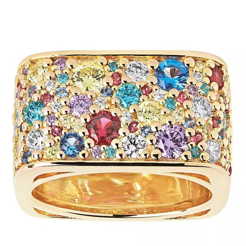 Sif Jakobs Jewellery Ring - Novara Quadrato Ring Multicoloured Zirconia - Gr. 58 - in Gold - für Damen