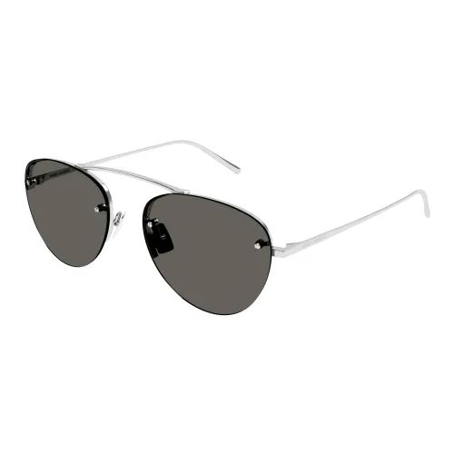 Silber/Graue Sonnenbrille Saint Laurent