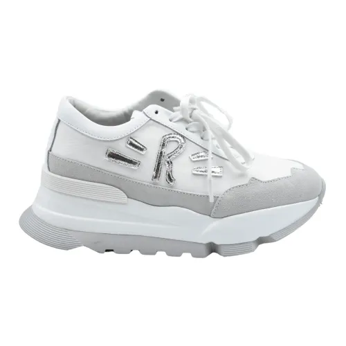 Silber Weiße Bomber Sneakers Rucoline