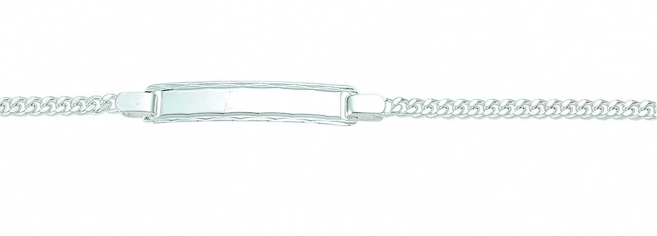 Silberarmband ADELIA´S "Damen Silberschmuck 925 Silber Flach Panzer Armband 18,5 cm" Armbänder Gr. 18,5, Silber 925 (Sterlingsilber), silberfarben (si...