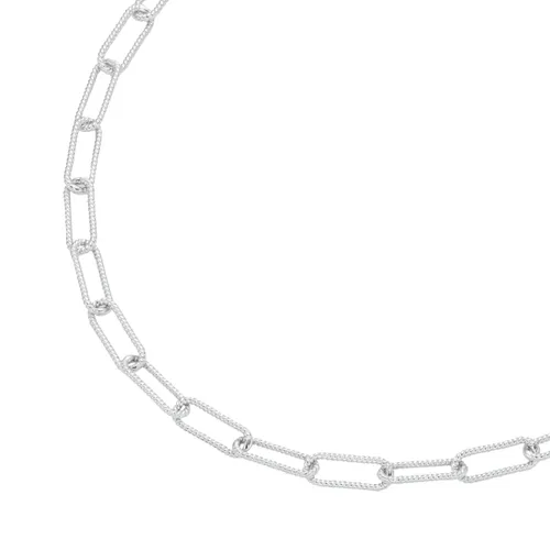 Silberkette GIORGIO MARTELLO MILANO "Kordel-Optik, Silber 925" Halsketten Gr. 45 cm, Silber 925 (Sterlingsilber), silberfarben (silber> <) Damen Silbe...