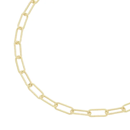 Silberkette GIORGIO MARTELLO MILANO "Kordel-Optik, vergoldet, Silber 925" Halsketten Gr. 45 cm, Silber 925 (Sterlingsilber), goldfarben (gold> <) Dame...