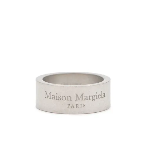 Silberner Logo Gravierter Ring Maison Margiela