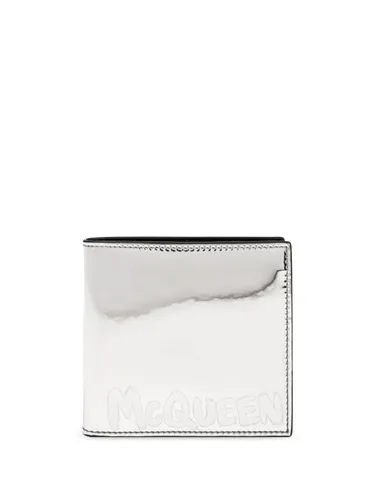 silver-tone bi-fold wallet