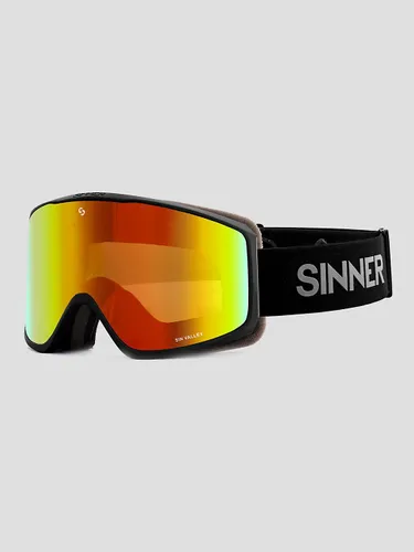 Sinner Sin Valley Matte Black (+Bonus Lens) Goggle double orange oil + doubl