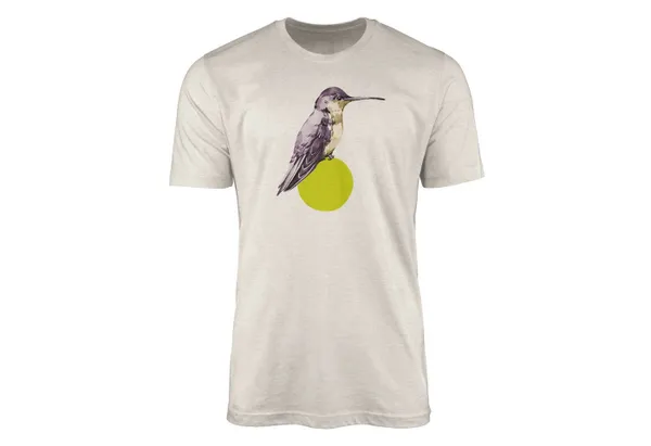 Sinus Art T-Shirt Herren Shirt Organic T-Shirt Aquarell Motiv Kolibri Bio-Baumwolle Ökomode Nachhaltig Farbe (1-tlg)
