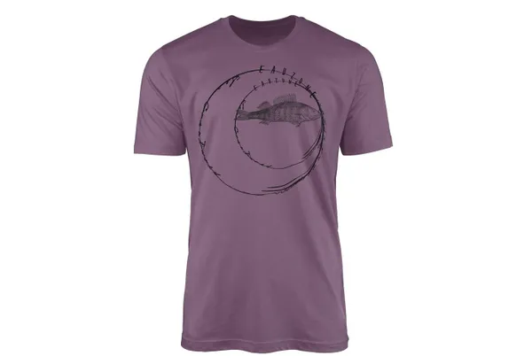 Sinus Art T-Shirt T-Shirt Tiefsee Fische - Serie: Sea Creatures, feine Struktur und sportlicher Schnitt / Sea 076