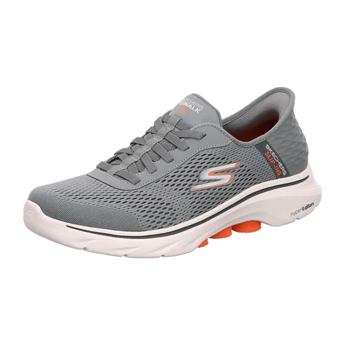 Skechers Go Walk 7 216648-GYO Grau/Orange - Sneaker - Herrenschuhe Sneaker / Schnürschuh, Grau für Herren, grau