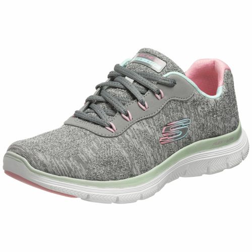 SKECHERS Sneaker grau / graumeliert / pastellgrün / hellpink