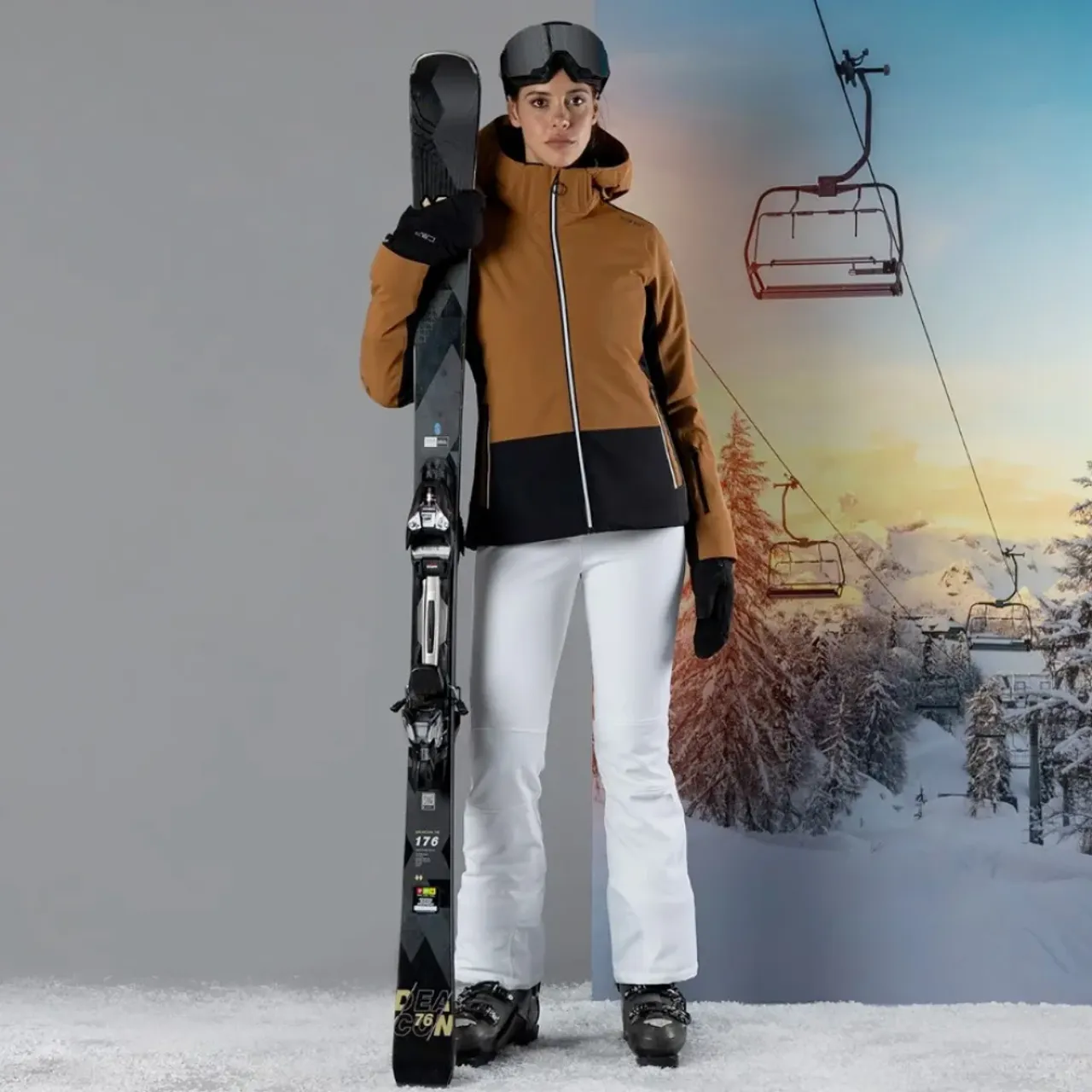 Ski Jacke mit 4-Wege-Stretch und Wetterschutz CMP