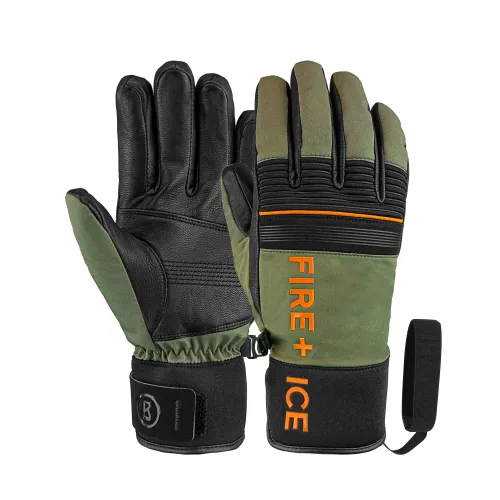 Skihandschuhe BOGNER "F+I Erko R-TEX" Gr. 9,5, braun (braun, orange) Damen Handschuhe Fingerhandschuhe
