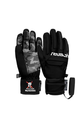 Skihandschuhe REUSCH "Warrior R-TEX XT Junior" Gr. 5,5, schwarz (schwarz, grau) Kinder Handschuhe Accessoires