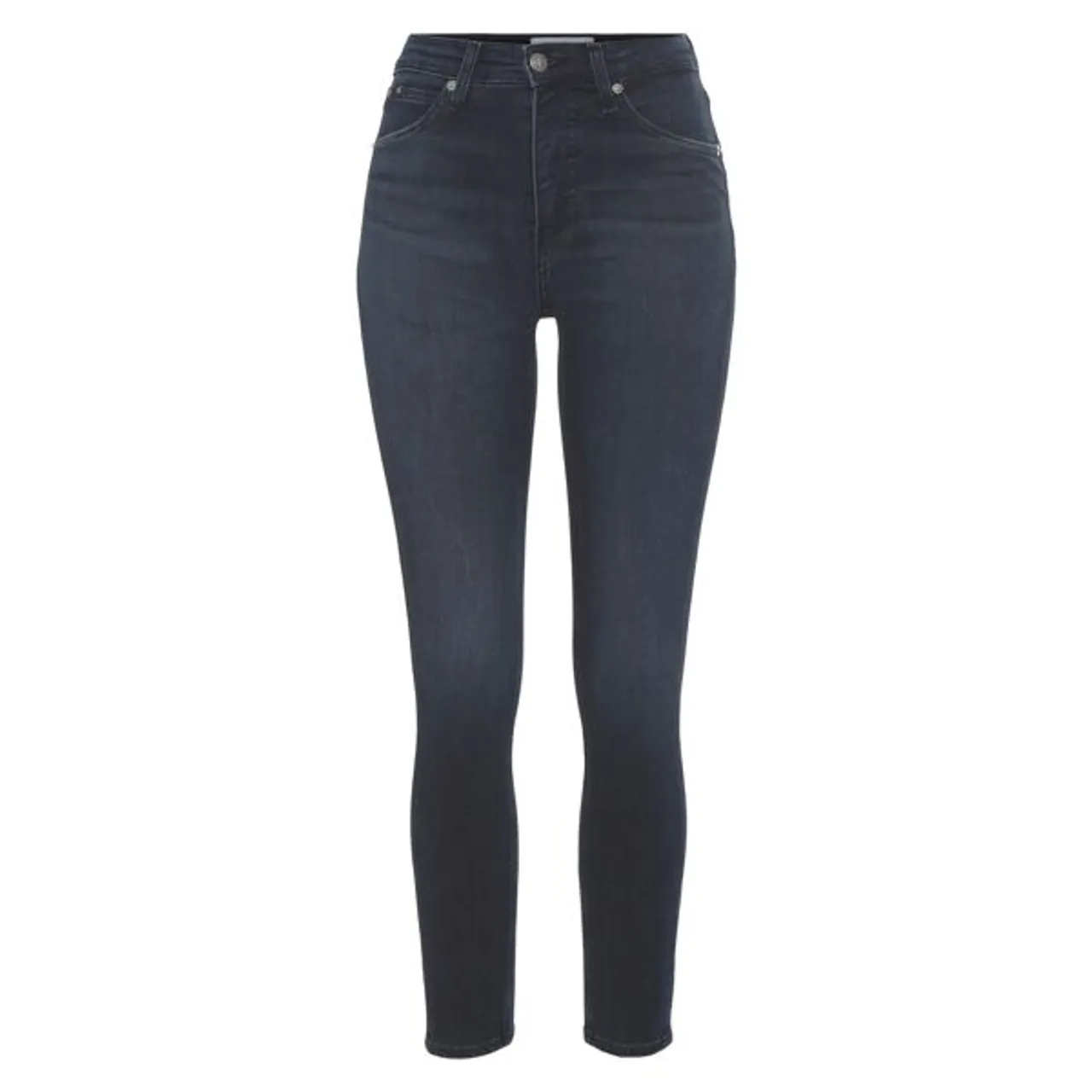 Skinny-fit-Jeans CALVIN KLEIN JEANS "HIGH RISE SUPER SKINNY ANKLE" Gr. 26, N-Gr, blau (denim dark) Damen Jeans Röhrenjeans