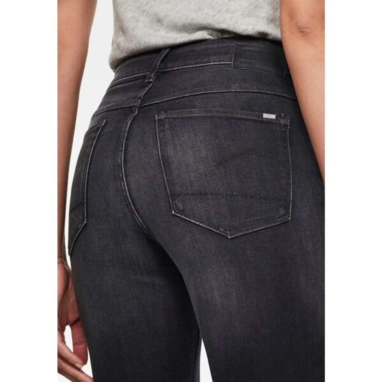 Skinny-fit-Jeans G-STAR RAW "3301 High Skinny" Gr. 26, Länge 32, schwarz (worn in coal (black)) Damen Jeans Röhrenjeans