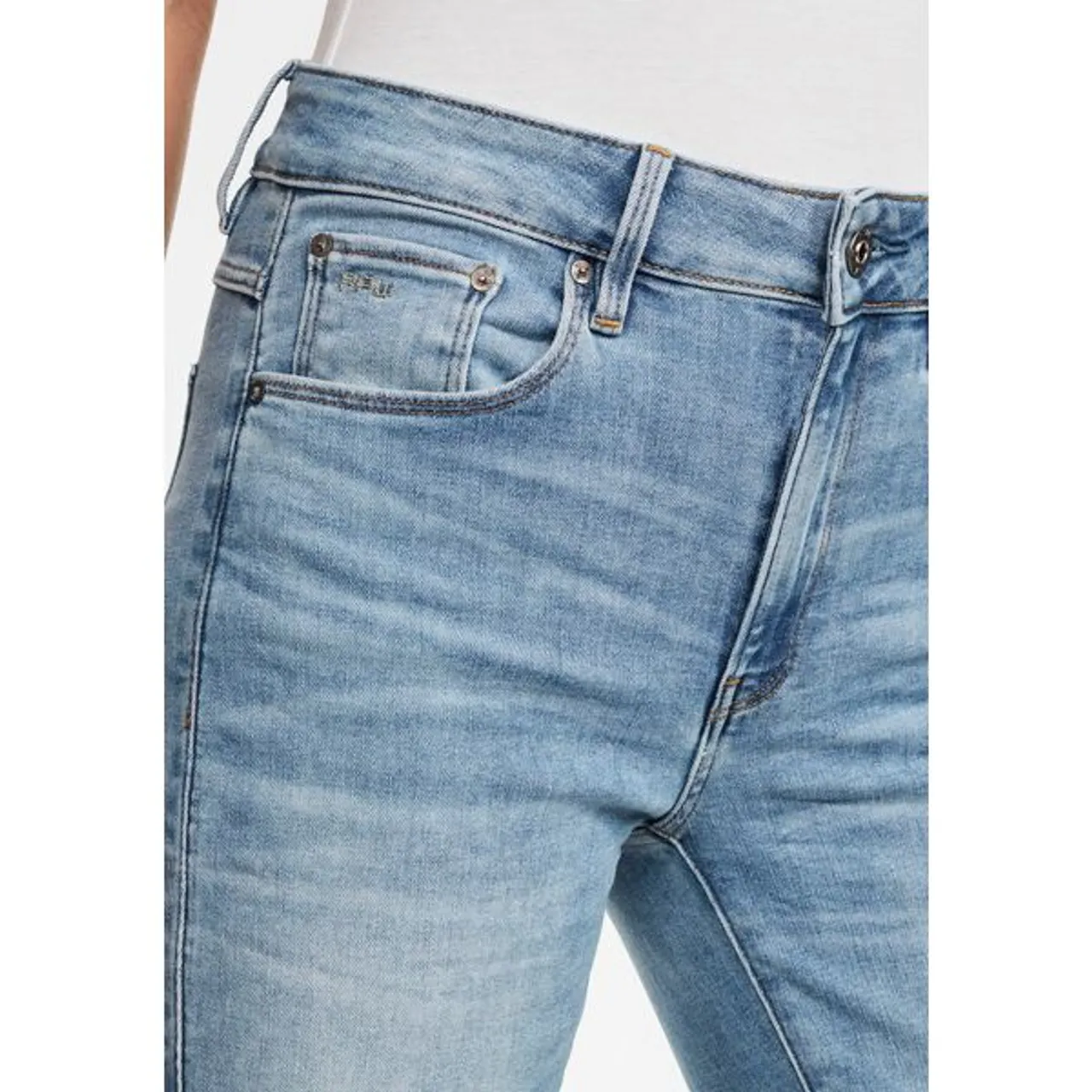 Skinny-fit-Jeans G-STAR RAW "3301 High Skinny" Gr. 32, Länge 32, blau (light indigo aged (blue used)) Damen Jeans Röhrenjeans
