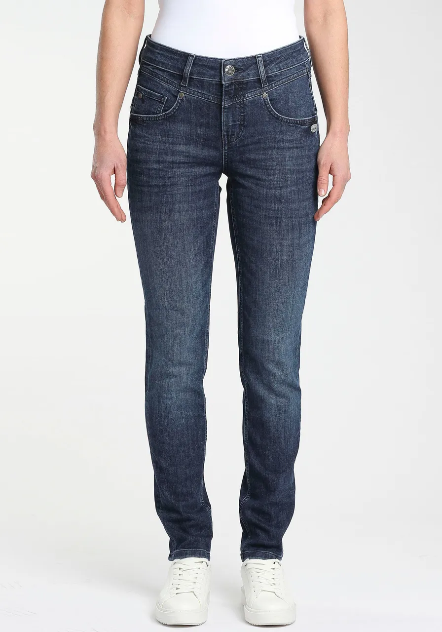 Skinny-fit-Jeans GANG "94MARISSA" Gr. 26 (34), N-Gr, blau (dark, wash) Damen Jeans Röhrenjeans