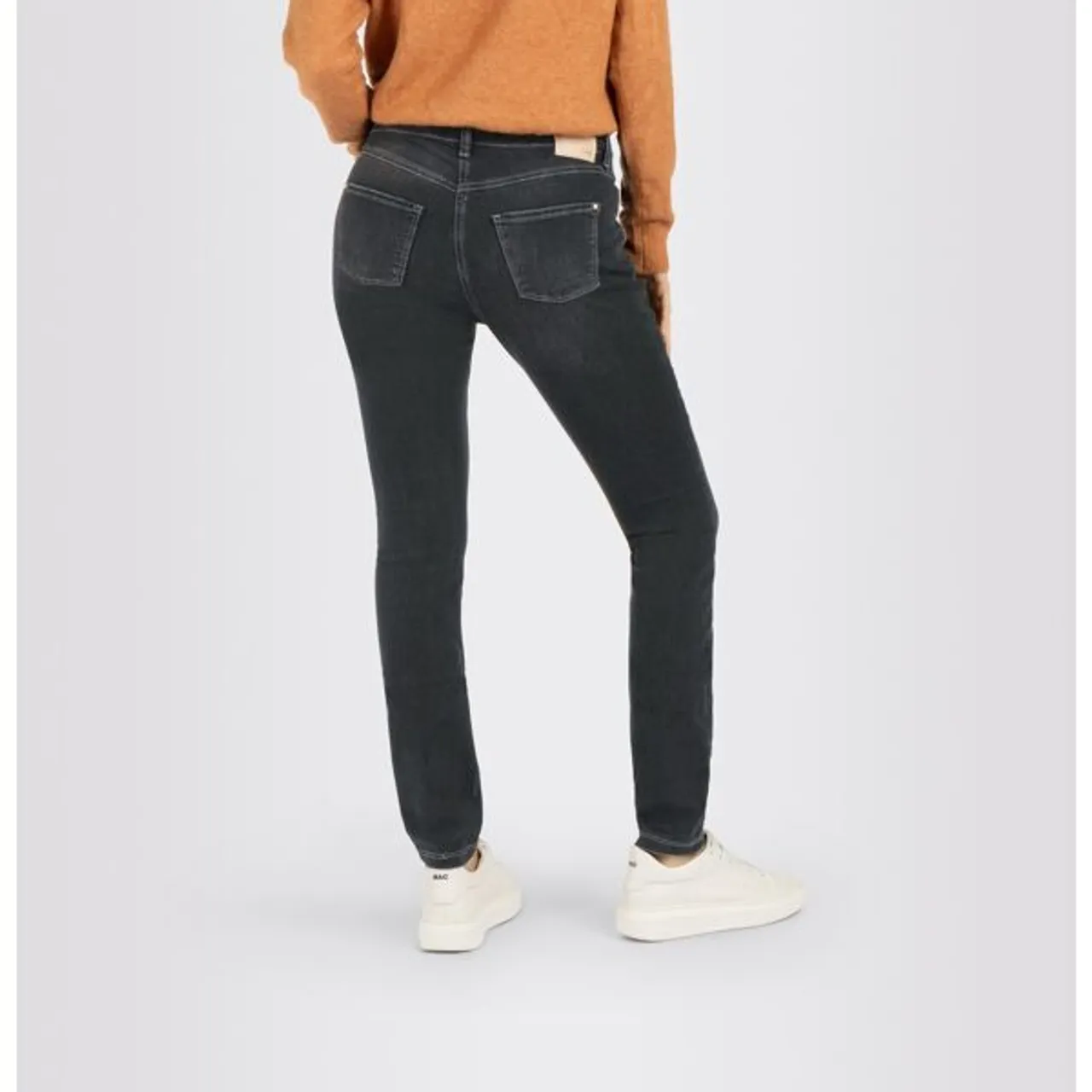 Skinny-fit-Jeans MAC "Dream Skinny" Gr. 34, Länge 28, schwarz (ash net wash) Damen Jeans Röhrenjeans Hochelastische Qualität sorgt für den perfekten S...