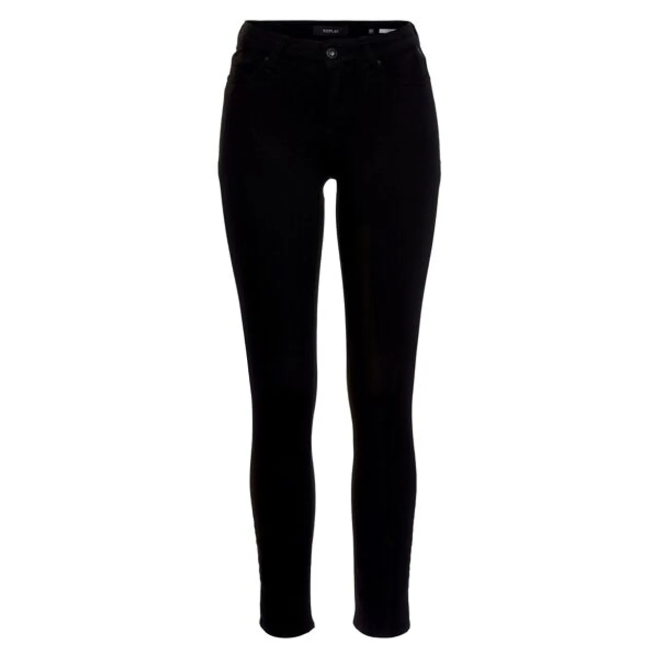 Skinny-fit-Jeans REPLAY "Luzien" Gr. 32, Länge 32, schwarz (black) Damen Jeans Röhrenjeans