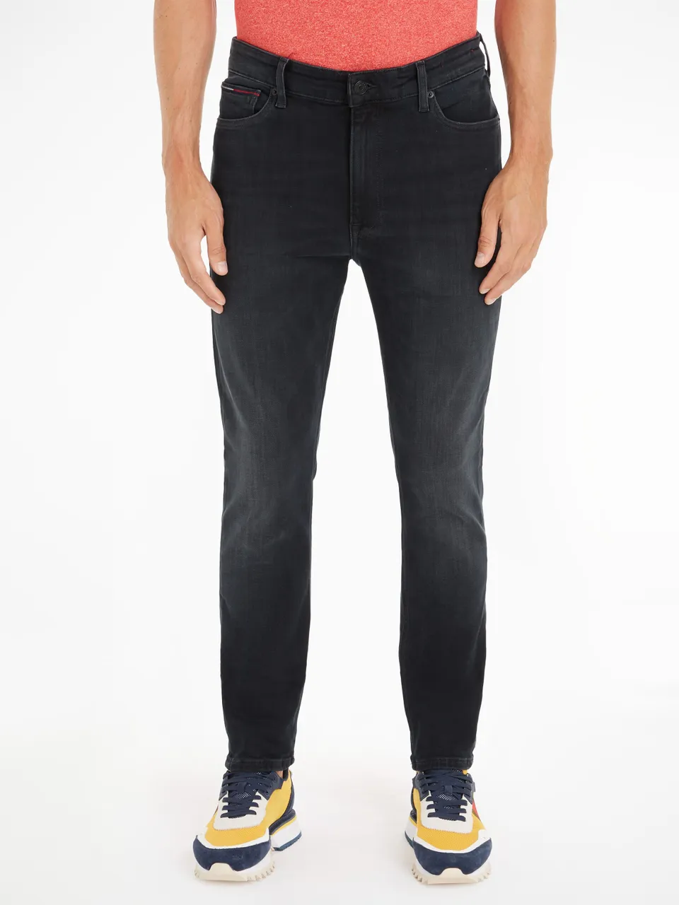 Skinny-fit-Jeans TOMMY JEANS "SIMON SKNY BG3384" Gr. 36, Länge 34, schwarz (dynamic jacob black) Herren Jeans Skinny-Jeans