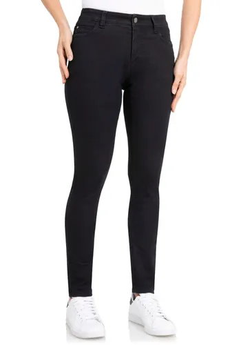 Skinny-fit-Jeans WONDERJEANS "Skinny-WS76-80" Gr. 34, Länge 30, schwarz (black denim) Damen Jeans Röhrenjeans