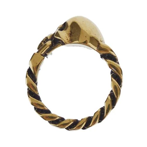 Skull Chain Ring, Gothic Stil,Goldener Totenkopf Kettenring Alexander McQueen