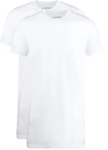 Slater 2er-Pack T-shirt Extra Lang Rundhals Weiß
